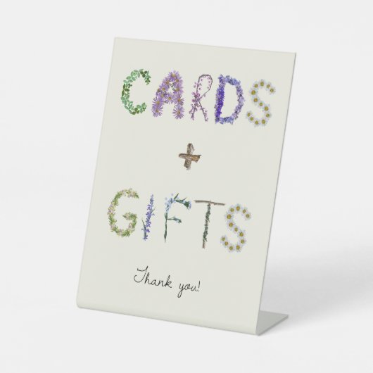 ワイルドフラワーをテーマにしたカードとギフト 台座サイン (正面)