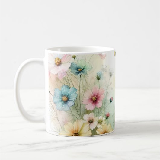 🌷ワイルドフラワーを取ろう🌷 コーヒーマグカップ (左)