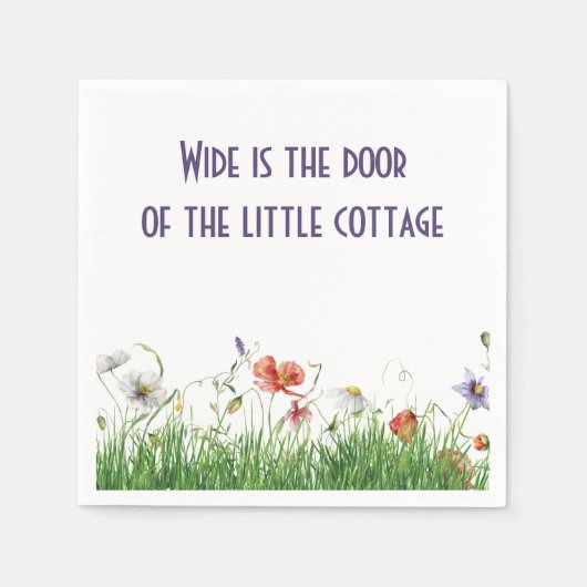 ワイルドフラワーを持つアイルランド語の諺 スタンダードカクテルナプキン (正面)