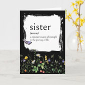 ワイルドフラワーを持つシスターの辞書定義 カード (黄色い花)