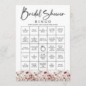 ワイルドフラワーを見つけるゲストブライダルシャワービンゴゲーム 招待状 (正面)