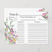 ワイルドフラワーアイリスブライダルシャワーレシピリクエストカード (正面/裏面)