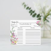 ワイルドフラワーアイリスブライダルシャワーレシピリクエストカード (スタンド正面)