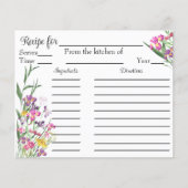 ワイルドフラワーアイリスブライダルシャワーレシピリクエストカード (正面)
