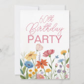 ワイルドフラワーアダルト60th誕生日パーティー 招待状 (裏面)