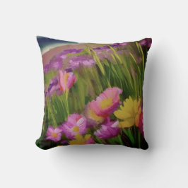 ワイルドフラワーアットデュスクウォーターカラーフローラアート クッション