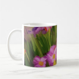 ワイルドフラワーアットデュスクウォーターカラーフローラアート コーヒーマグカップ