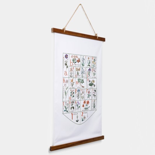 ワイルドフラワーアルファベぶら下がったット子供部屋デコール 吊り下げ型タペストリー (傾斜あり)