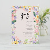 ワイルドフラワーアルファベットのシー結婚ティングカード 招待状 (スタンド正面)