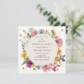 ワイルドフラワーアンドビーズリトルハニー誕生日 招待状 (スタンド正面)