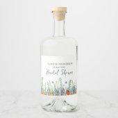 ワイルドフラワーアンド蝶ブライダルシャワー リキュールボトルラベル (正面)