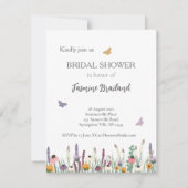 ワイルドフラワーアンド蝶ブライダルシャワー 招待状 (正面)