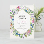 ワイルドフラワーアンド蝶ブライダルシャワー 招待状 (スタンド正面)