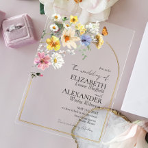 ワイルドフラワーアーカラフルチ金ゴールドフレーム |ボホ結婚ーの