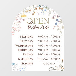 ワイルドフラワーアーチオープン時間ウィンドウにしがみつく ウィンドウサイン