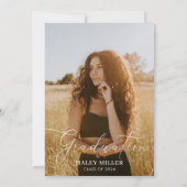 ワイルドフラワーアーチスクリプト卒業写真卒業2024 招待状 (裏面)