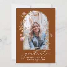 ワイルドフラワーアーチテラコッタ写真卒業