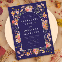 ワイルドフラワーアーチネイビーバーニッシュオレンジ秋の結婚式