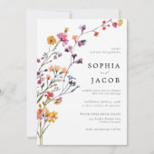 ワイルドフラワーアーチハッカラフルプモダンス 招待状 (正面)