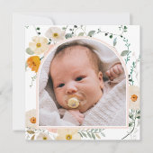 ワイルドフラワーアーチバプテスマサンキューカード 招待状 (正面)