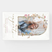 ワイルドフラワーアーチフォト卒業パーティバナー 横断幕 (横)