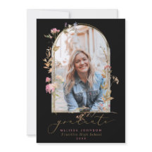 ワイルドフラワーアーチブラックフォト卒業