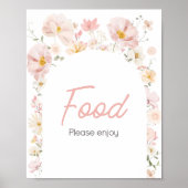 ワイルドフラワーアーチベビー開花ベイビーシャワー食品 ポスター (正面)