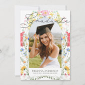 ワイルドフラワーアーチ写真卒業発表 招待状 (正面)