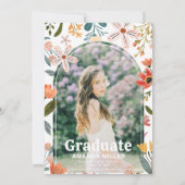 ワイルドフラワーアーチ卒業パーティー招待状 招待状 (裏面)