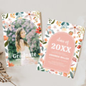 ワイルドフラワーアーチ卒業パーティー招待状 招待状