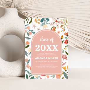 ワイルドフラワーアーチ卒業パーティー招待状 招待状