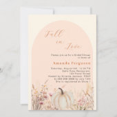 ワイルドフラワーアーチ秋ラブカボチャブライダルシャワー 招待状 (正面)