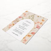 ワイルドフラワーアーチ結婚式招待状フォイル招待状 箔招待状 (回転した状態)