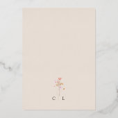 ワイルドフラワーアーチ結婚式招待状フォイル招待状 箔招待状 (裏面)