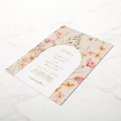 ワイルドフラワーアーチ結婚式招待状フォイル招待状 箔招待状 (回転した状態)