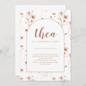 ワイルドフラワーアーチ誕生日招待状 招待状 (正面/裏面)