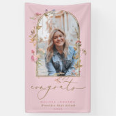 ワイルドフラワーアーチ赤面写真卒業パーティー 横断幕 (縦)