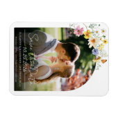 ワイルドフラワーアーチ | Boho Photo日付を保存 マグネット (横)