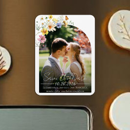 ワイルドフラワーアーチ | Boho Photo日付を保存 マグネット