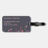 ワイルドフラワーアートパーソナライズされた名 ラゲッジタグ (裏面横)