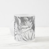 ワイルドフラワーアートビールグラスハニービー&フラワーズカップ フロストグラスマグカップ (正面左)