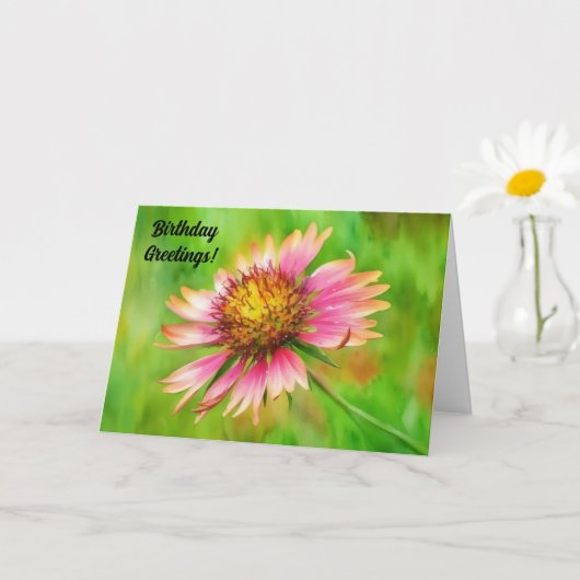 ワイルドフラワーアートフラワーフローラ誕生日カード カード (小さな植物)