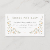 ワイルドフラワーイエローガーデンエレガントガールベビーシャワー エンクロージャーカード (正面)