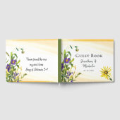 ワイルドフラワーイエローブルー緑の聖句 ゲストブック (全面)