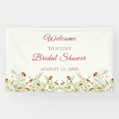 ワイルドフラワーイエローマリゴールド葉ブライダルシャワー 横断幕 (横)