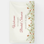 ワイルドフラワーイエローマリゴールド葉ブライダルシャワー 横断幕 (縦)