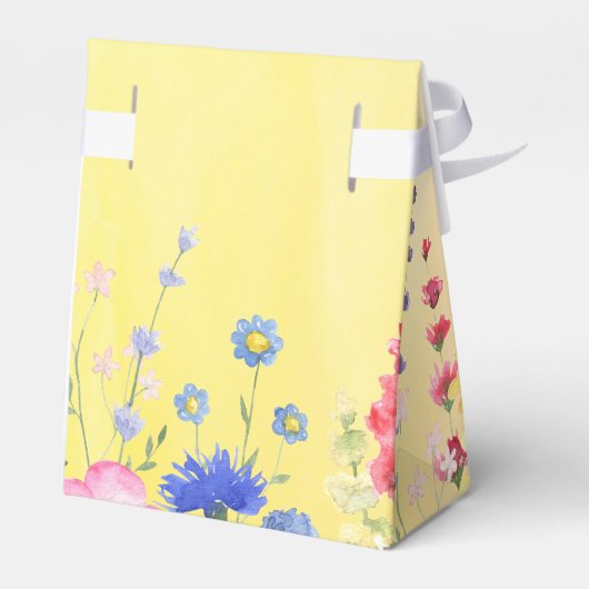 ワイルドフラワーイエロー&ピンク赤ちゃんシャワーありがとう フェイバーボックス (裏面サイド)