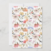 ワイルドフラワーイエロー&ホワイトパンプキンハローウィンパーティ 招待状 (裏面)