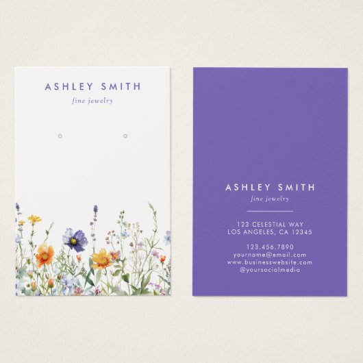 ワイルドフラワーイヤリング表示カード (正面&裏面)