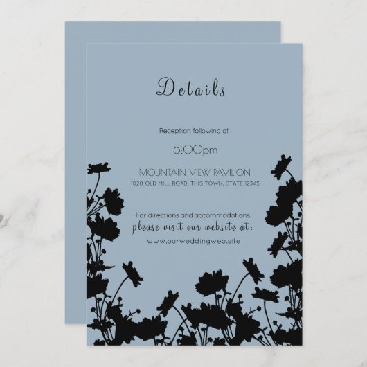 ワイルドフラワーインク詳細ページコーンフラワーブルー 招待状 (正面/裏面)